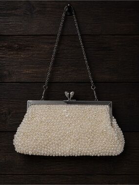 Vintage Pearl Beaded Evening Bag / Clutch